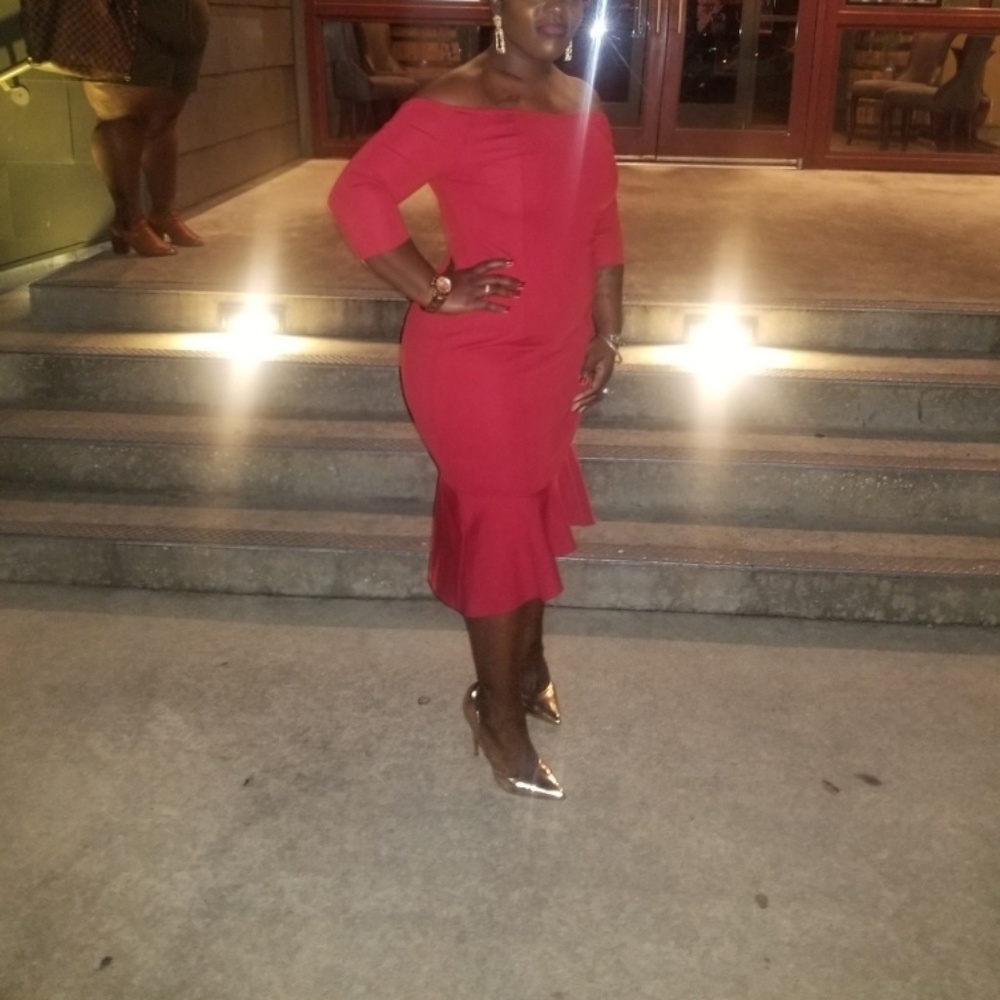 Off the shoulder Red Dress